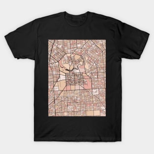 Adelaide Map Pattern in Soft Pink Pastels T-Shirt